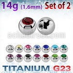 xujb4 pack 2 bolas titanio g23 brillo espejo 4mm cristal joya bisel rosca venta