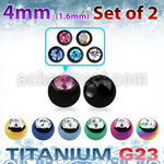 xujbt4g pack 2 bolas g23 anodizado 4mm cristal bisel rosca mayorista