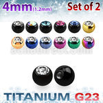 xujbt4s pack 2 bolas g23 anodizado 4mm cristal bisel rosca al por mayor