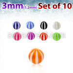 xuvbe3 set 10 bolas acrilico uv pelota playa 3mm rosca al por mayor
